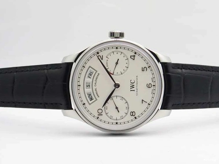 MIROTIME 0208 SportInspired Portuguese Real PR Real Annual Calendar IW503501 YLF 1:1 Best Edition White Dial On Leather Strap A 7241